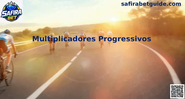 Interface explicativa sobre Multiplicadores Progressivos em slots online da Safira Bet